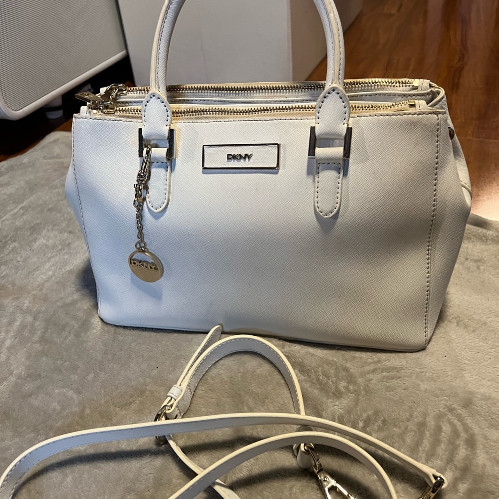 DKNY white leather handbag/Crossbody